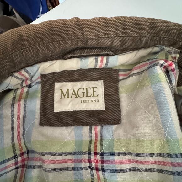 Magee Overcoat Brown Mens 46 Canvas 100% Cotton Lined Ireland - Picture 9 of 11